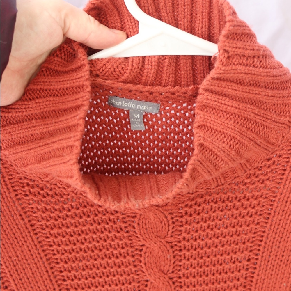 Orange Cable Knit Sweater